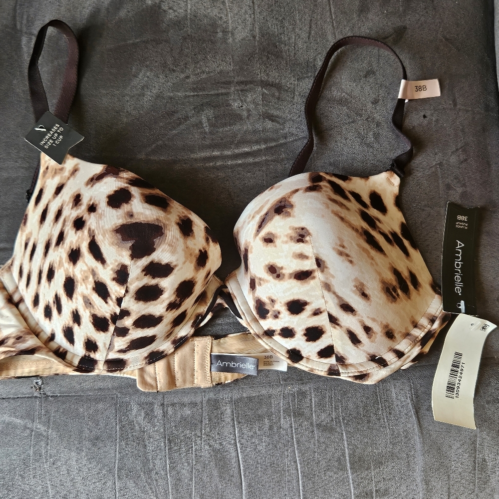 Ambrielle Leopard Print Bra
